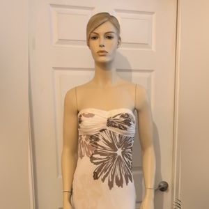 BCBG Paris StraplessFull-Length Flowing Gown in Eggshell, Lt Brown, Mauve, SZ 2
